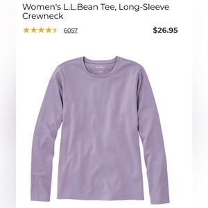 LL Bean Women’s Crewneck Long-sleeve Lavender